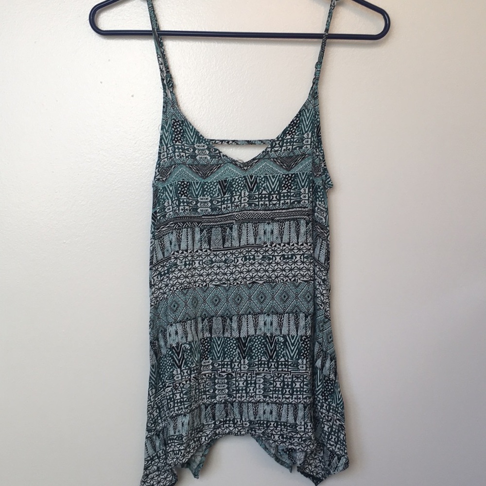 Green patterned tank top